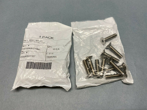 M8X35 Flat Head Hex Drive Screw FHS1X0835-010M1 7991-A2 Full Thread LOT OF 2 - Maverick Industrial Sales