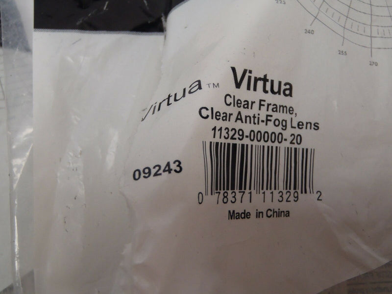 Lot of (3) Virtua Clear Frame 11329 Lens W/ (1) Anti-Fog, Clear Temples - Maverick Industrial Sales