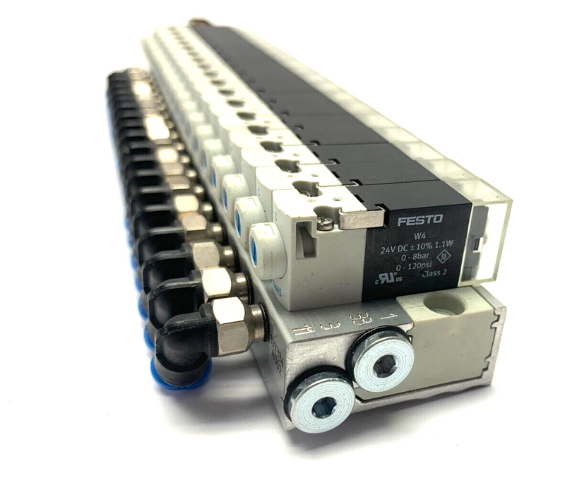 Festo 197334 MH1 Plug-In Manifold Base 18-Ports w/ W4 Solenoids - Maverick Industrial Sales