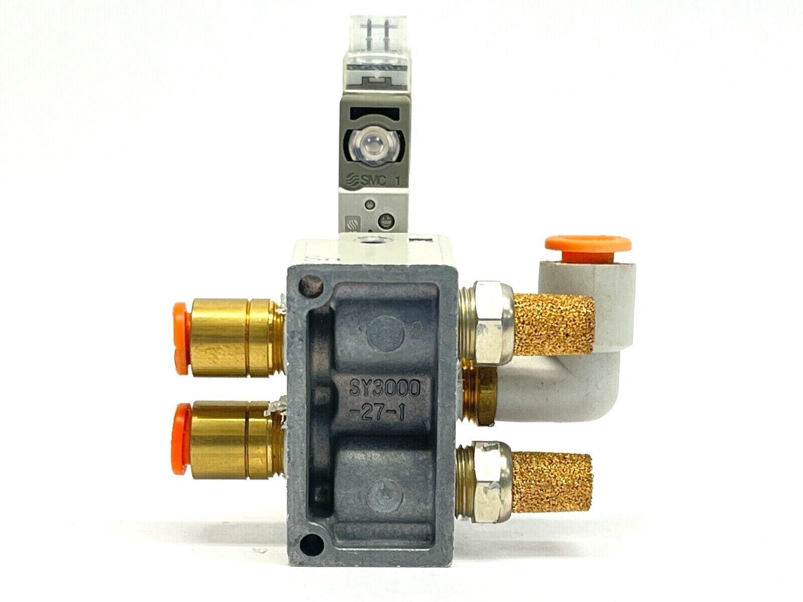 SMC SY3140-5LOU-01T Solenoid Valve 24VDC w/ SY3000-27-1 Manifold Base - Maverick Industrial Sales