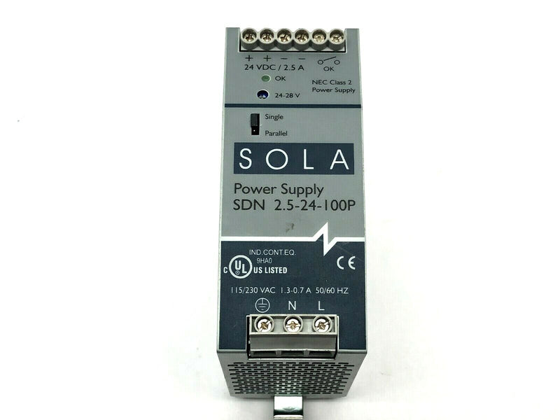 SOLA SDN 2.5-24-100P Power Supply 2.5A 24VDC 60W - Maverick Industrial Sales