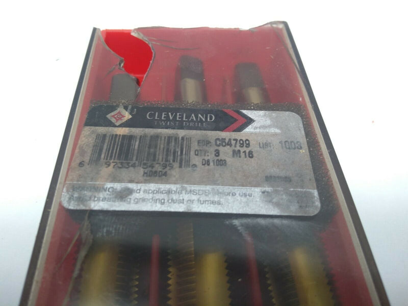 Cleveland C54799  M16x1.5 Twist Drill 1003 Bottoming Hand Tap 4 Flute 3 Pack - Maverick Industrial Sales