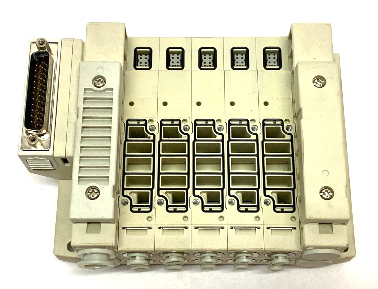 SMC SS5V2-10FD1-05DS-C4-D0 Pneumatic Manifold DIN-Rail Mount 5-Station D-Sub Con - Maverick Industrial Sales
