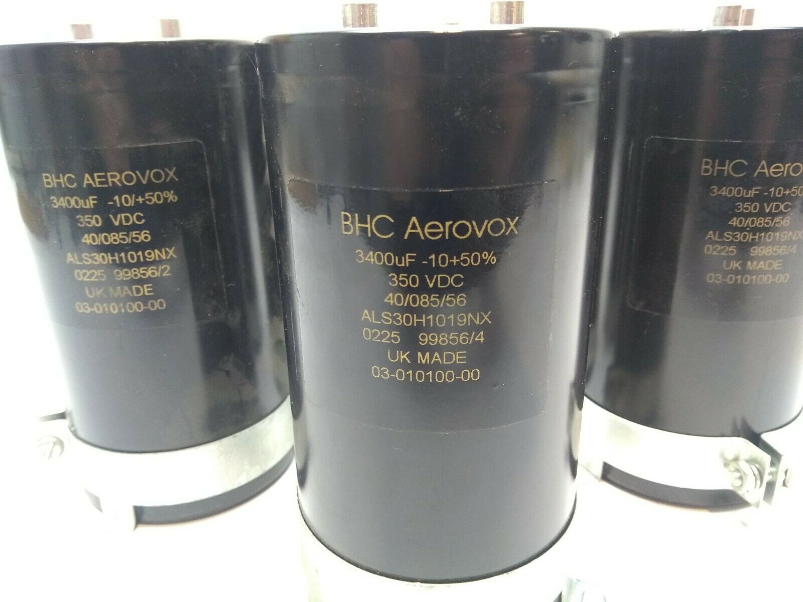 BHC Aerovox ALS30H1019NX Capacitor 3400uF -10/+50% 350 VDC 03-010100-00 LOT OF 4 - Maverick Industrial Sales