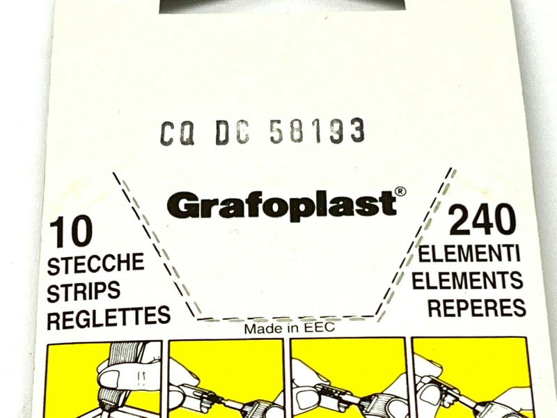 Grafoplast 117PEEBY Trasp System Wire Markers E Black on Yellow 10 Strips - Maverick Industrial Sales