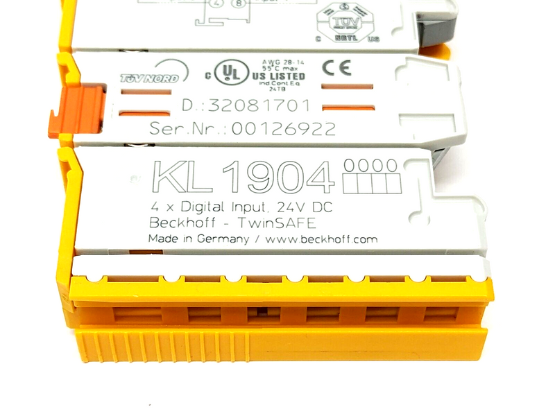 Beckhoff KL1904 TwinSAFE 4-Channel Digital Input Safety Bus Terminal 24VDC - Maverick Industrial Sales