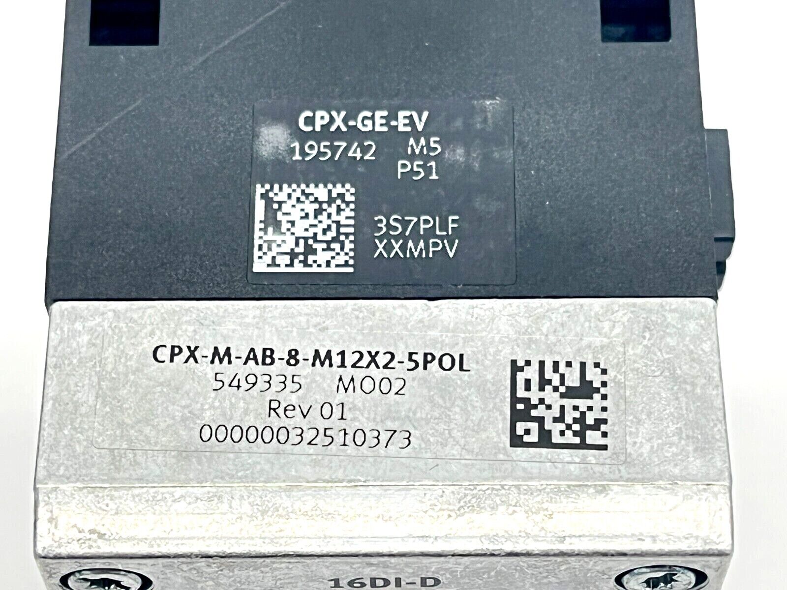 Festo CPX-M-AB-8-M12X2-5POL Connection Block w/ CPX-GE-EV Interlinking Block - Maverick Industrial Sales