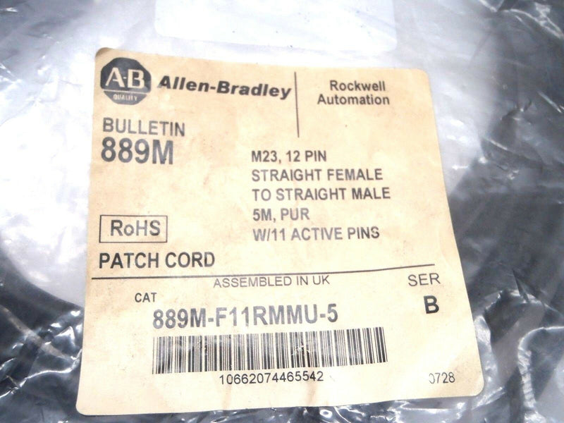 Allen Bradley 889M-F11RMMU-5 Series B M23 12 Pin Str. Fem/ Str. Fem Patch Cord - Maverick Industrial Sales