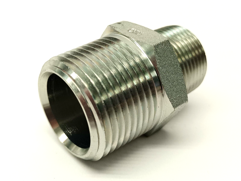 Stainless Steel Male Pipe Connector 1-1/16" Thread x 1" NPT - Maverick Industrial Sales