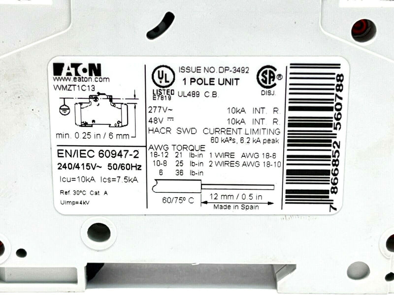 Eaton WMZT1C13 Current Limiting Circuit Breaker 13A 277VAC - Maverick Industrial Sales