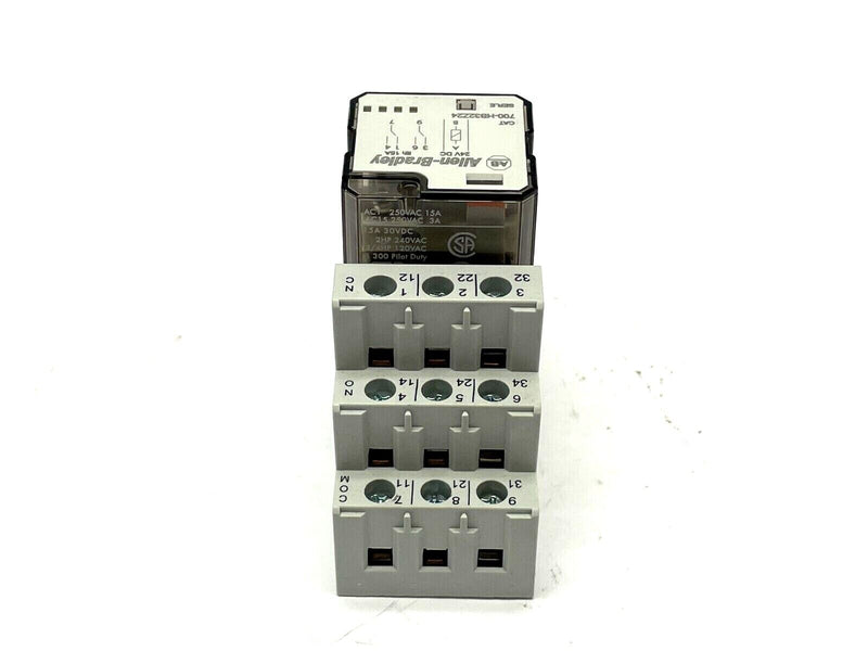 Allen Bradley 700-HB33Z24 Ser. E Relay w/ 700-HN153 Ser. B Relay Base - Maverick Industrial Sales