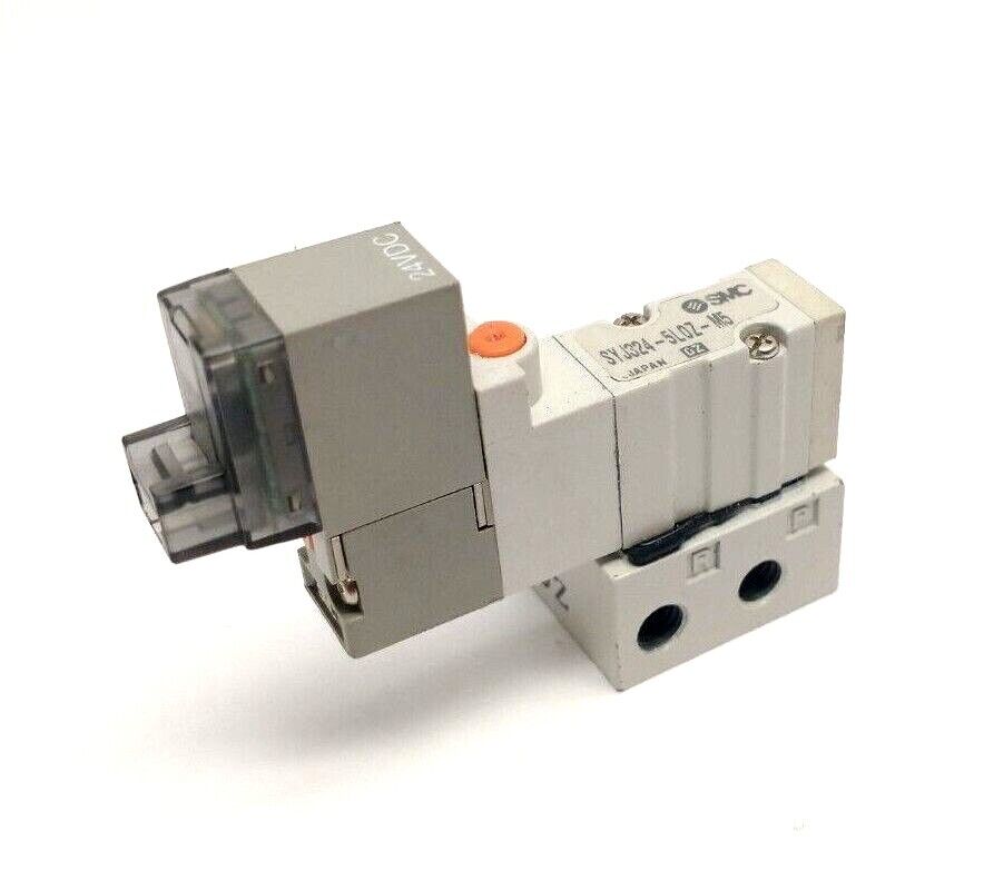 SMC SYJ324-5LOZ-M5 3-Port 2-Position Solenoid Valve M5 Base Mounted 24VDC - Maverick Industrial Sales
