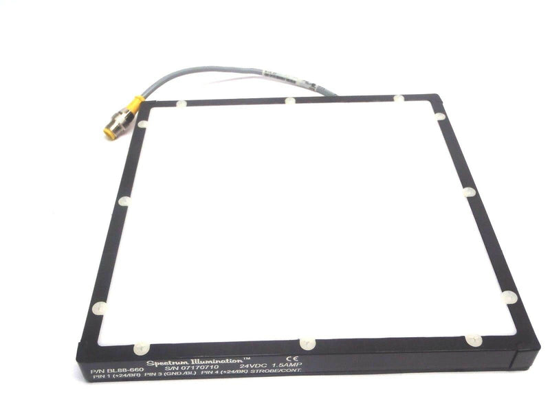 Spectrum Illumination BL88-660 8" x 8" Back Light w/ Red LED. Turck 4M Cable - Maverick Industrial Sales