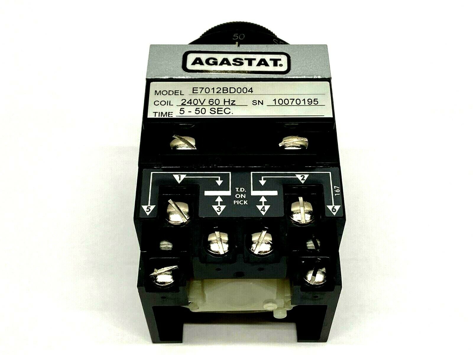 Tyco Agastat E7012BD004 3-1423168-0 Timing Relay 240V DC Coil 5-50 Sec. - Maverick Industrial Sales