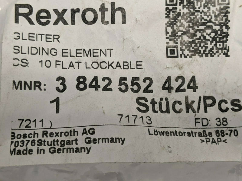 Bosch Rexroth 3842552424 Sliding Element 10 Flat Lockable - Maverick Industrial Sales