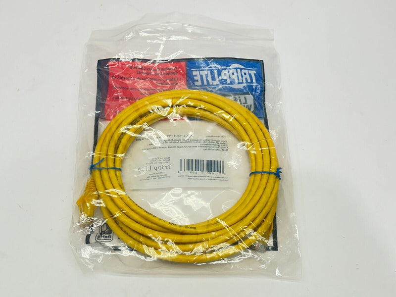 Tripp Lite N201-014-YW Cat6 Gigabit Yellow Snagless Patch Cable RJ45 Male 14ft - Maverick Industrial Sales