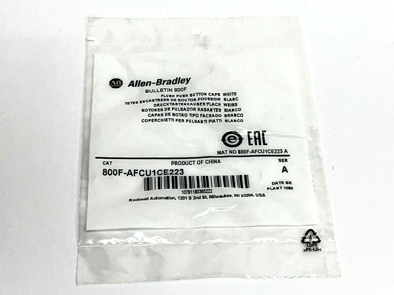 Allen Bradley 800F-AFCU1CE223 Flush Push Button Cap White UP - Maverick Industrial Sales