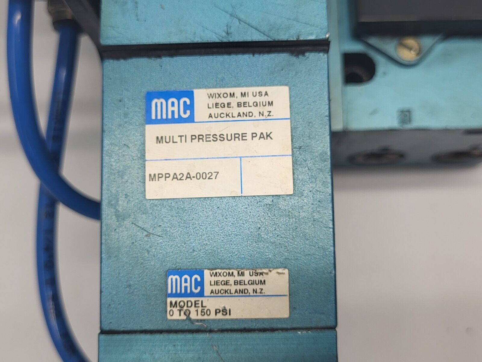 MAC Valves MM-A2B-231 Manifold w/ MPPA2A-0027 Pressure Pak NO PRESSURE GAUGE - Maverick Industrial Sales