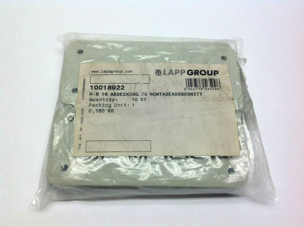 Lapp Group 10018922 H-B 16 Cover Plate Pack of 10 - Maverick Industrial Sales