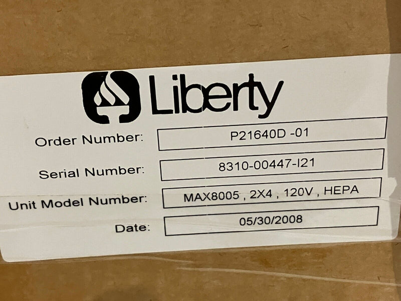 Liberty MAX8005 MAC 10 2x4  HEPA Cleanroom Fan Filter Unit 120V - Maverick Industrial Sales