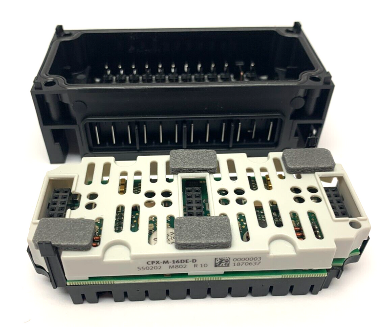 Festo CPX-M-16DE-D Input Module 550202 w/ CPX-GE-EV Interlock Block 195742 - Maverick Industrial Sales