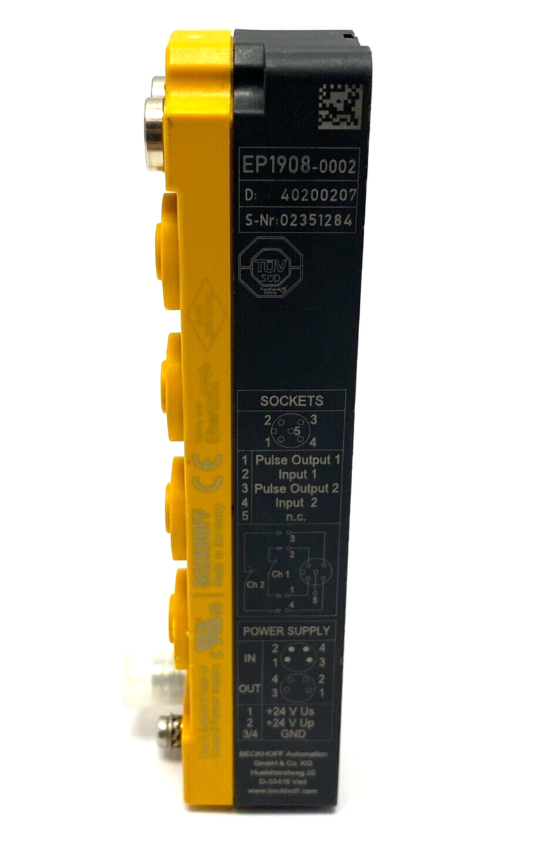 Beckhoff EP1908-0002 EtherCAT I/O Junction Block 8-Channel Digital Input 24VDC - Maverick Industrial Sales