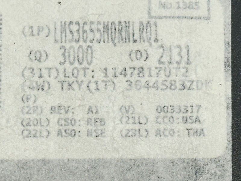 Texas Instruments LMS3655MQRNLRQ1 IC Buck Regulator 5.5A 1V 22-VFQFN 2998 QTY - Maverick Industrial Sales