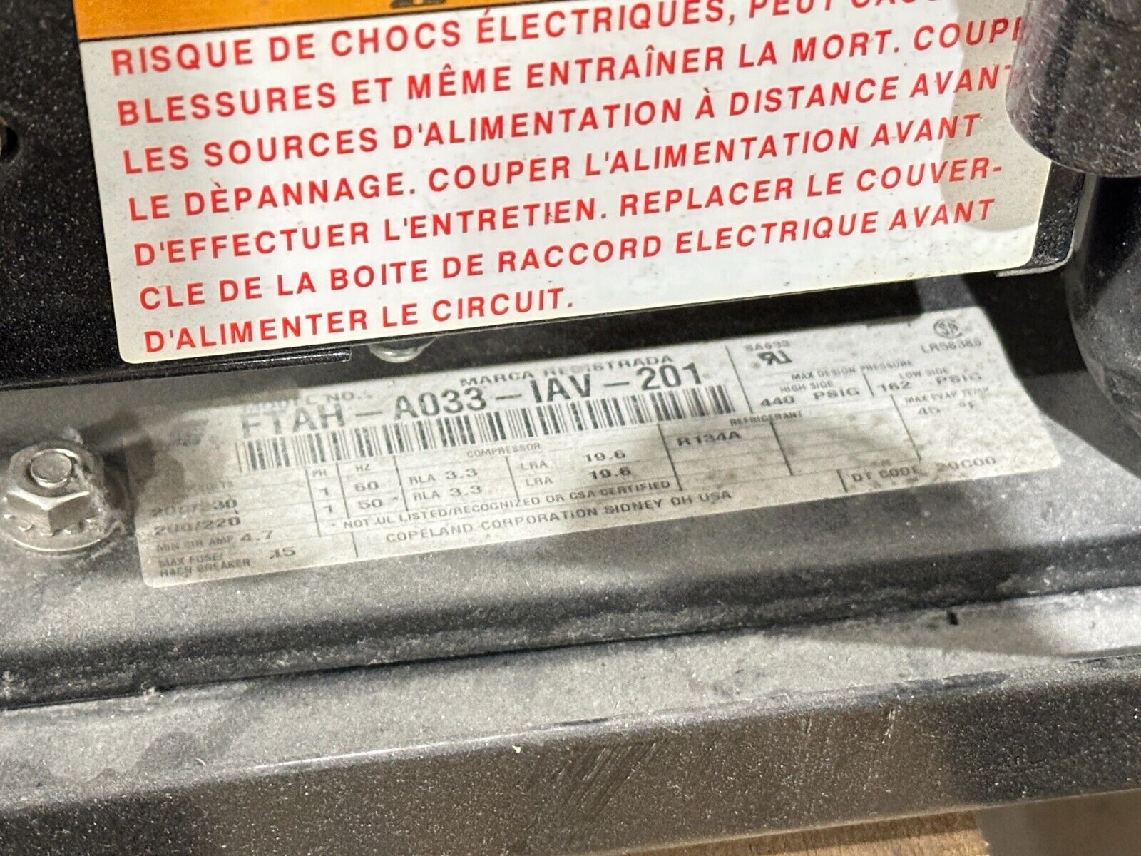 Alase Technologies Cooler For VersaScribe DP20 Copeland FTAH-A033-IAV-201 - For parts or not working - Maverick Industrial Sales