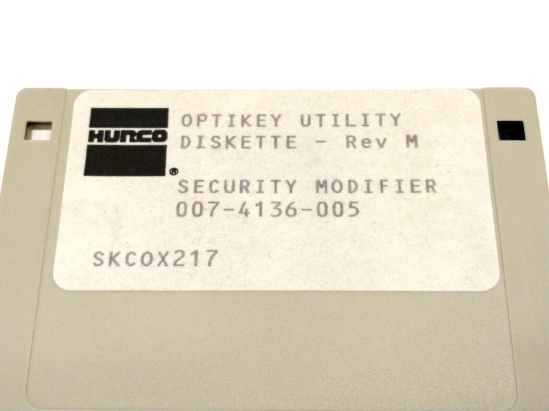 Hurco 007-4136-005 Rev M Optikey Utility Diskette Security Modifier, SKCOX217 - Maverick Industrial Sales