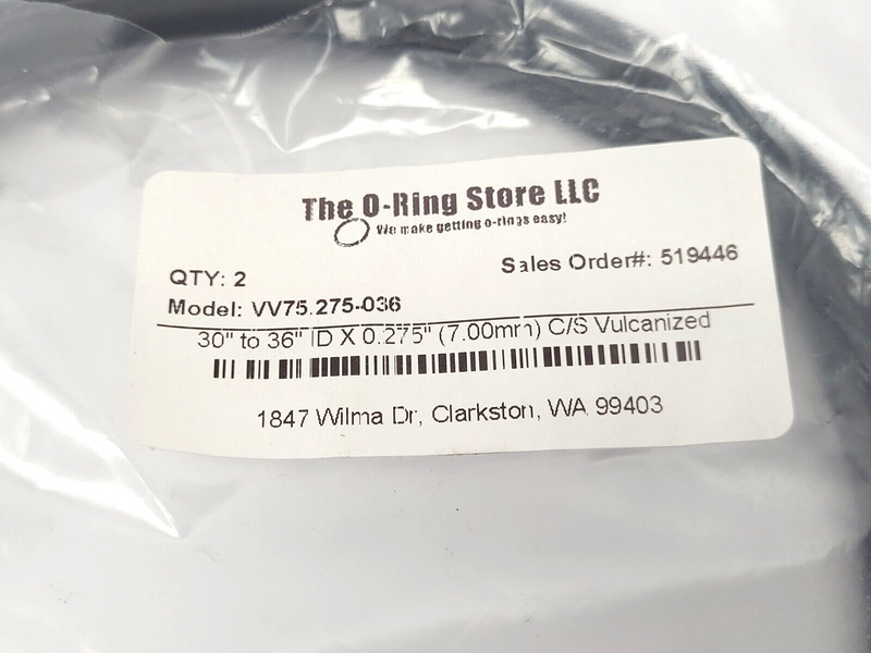 The O-RIng Store LLC 30" to 36" ID X 0.275" Vulcanized O-RIng VV75.275-036 - Maverick Industrial Sales