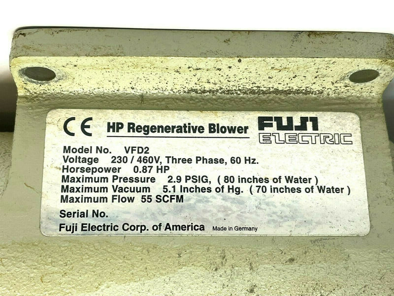 Fuji Electric VFD2 Regenerative Blower Motor - Maverick Industrial Sales
