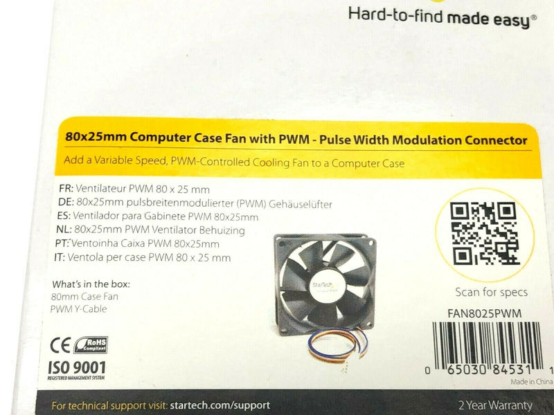 StarTech FAN8025PWM Computer Case Fan with PWM Connector 80x25mm - Maverick Industrial Sales
