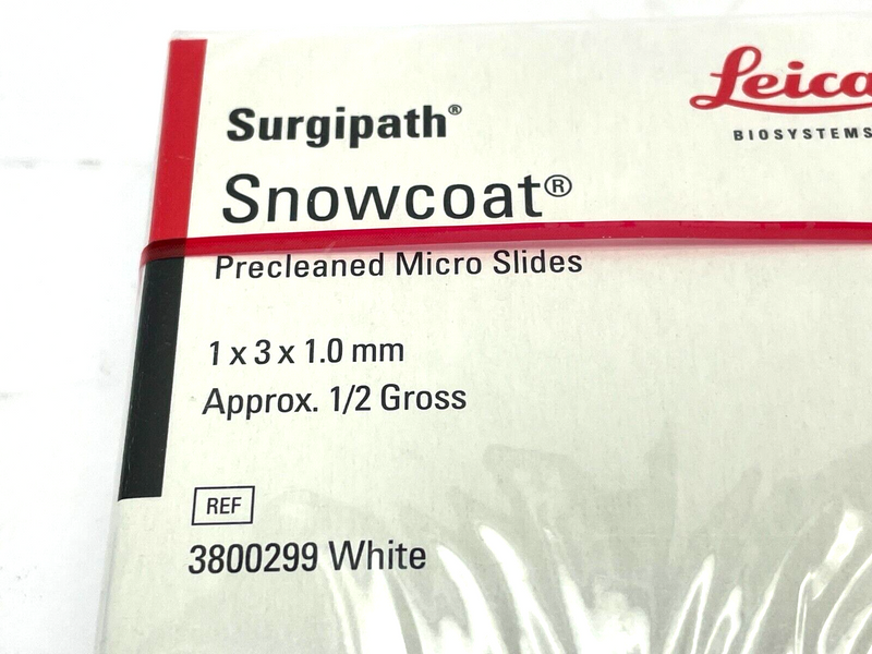 Leica Surgipath Snowcoat 3800299 White Precleaned Micro Slides - Maverick Industrial Sales