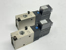 SMC VZ412 3-Port Pneumatic Body Ported Solenoid Valve w/ 24VDC Coil LOT OF 2 - Maverick Industrial Sales