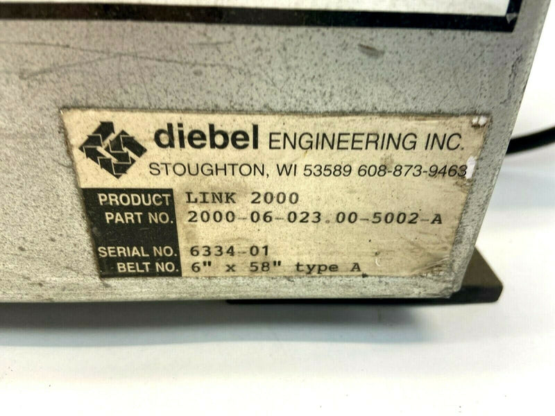 Diebel 2000-06-023-00-5002 Link 2000 Flat Belt Conveyor 6" x 58" Type A Belt - Maverick Industrial Sales