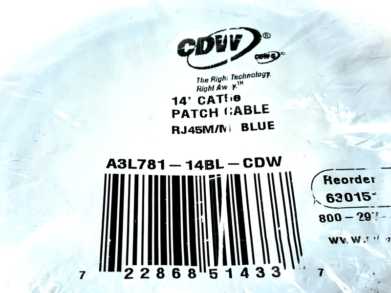 CDW A3L781-14BL-CDW Patch Cable 14' Length - Maverick Industrial Sales