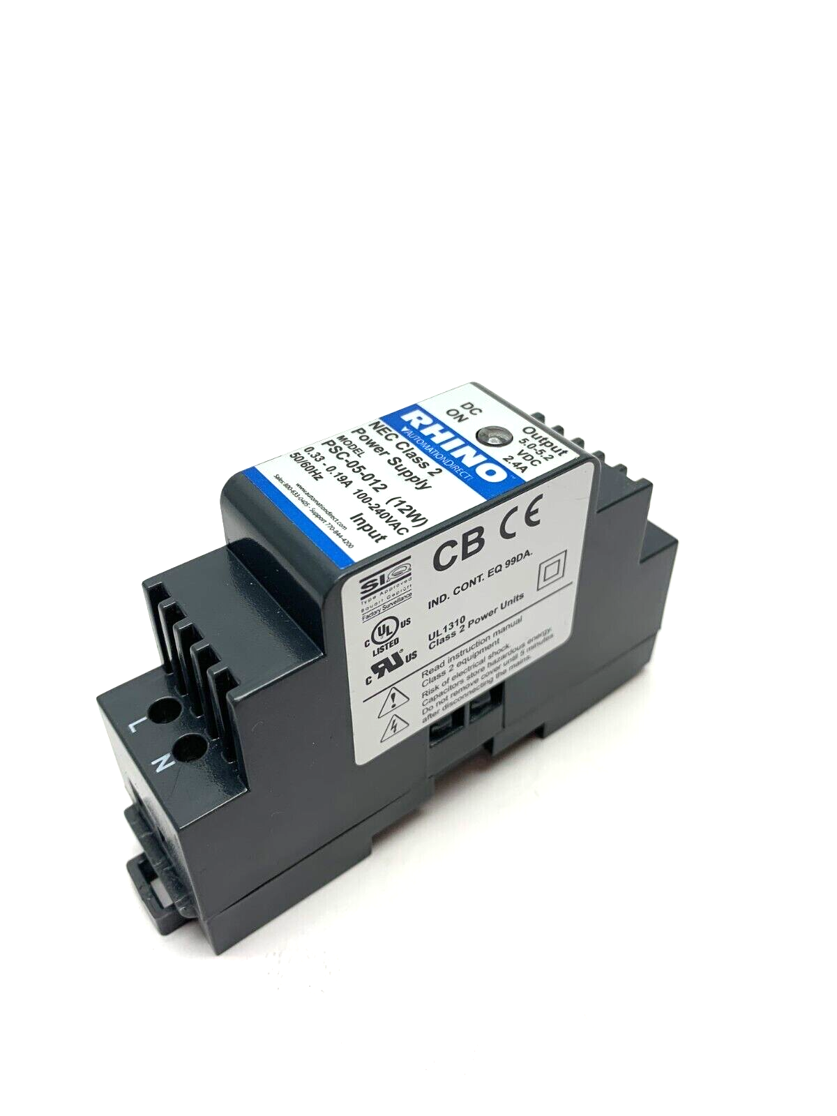Rhino PSC-05-012 Automation Direct Power Supply NEC Class 2 100-240VAC 12W - Maverick Industrial Sales