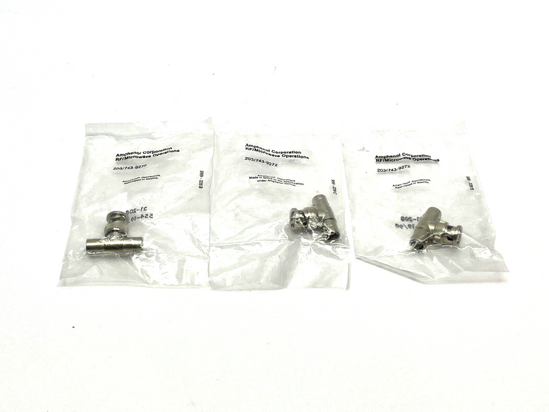 Amphenol UG-274A/U Tee Adapter BNC 50 Ohm 203/743-9272 LOT OF 3 - Maverick Industrial Sales