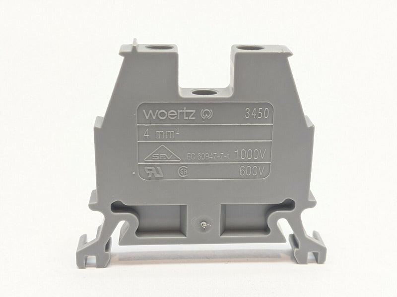Woertz 3450 Terminal Block Gray 4mm LOT OF 10 - Maverick Industrial Sales