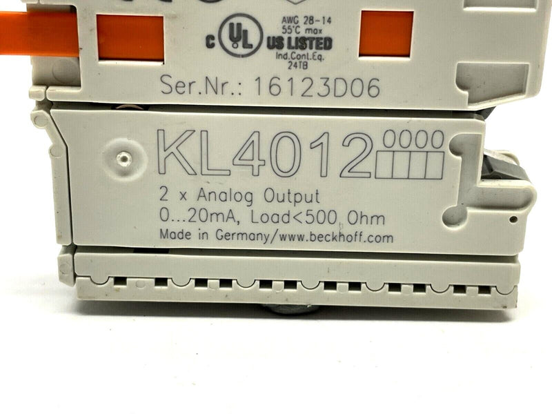 Beckhoff KL4012 Bus Terminal 2-Channel Analog Output Current 20mA 12 Bit - Maverick Industrial Sales