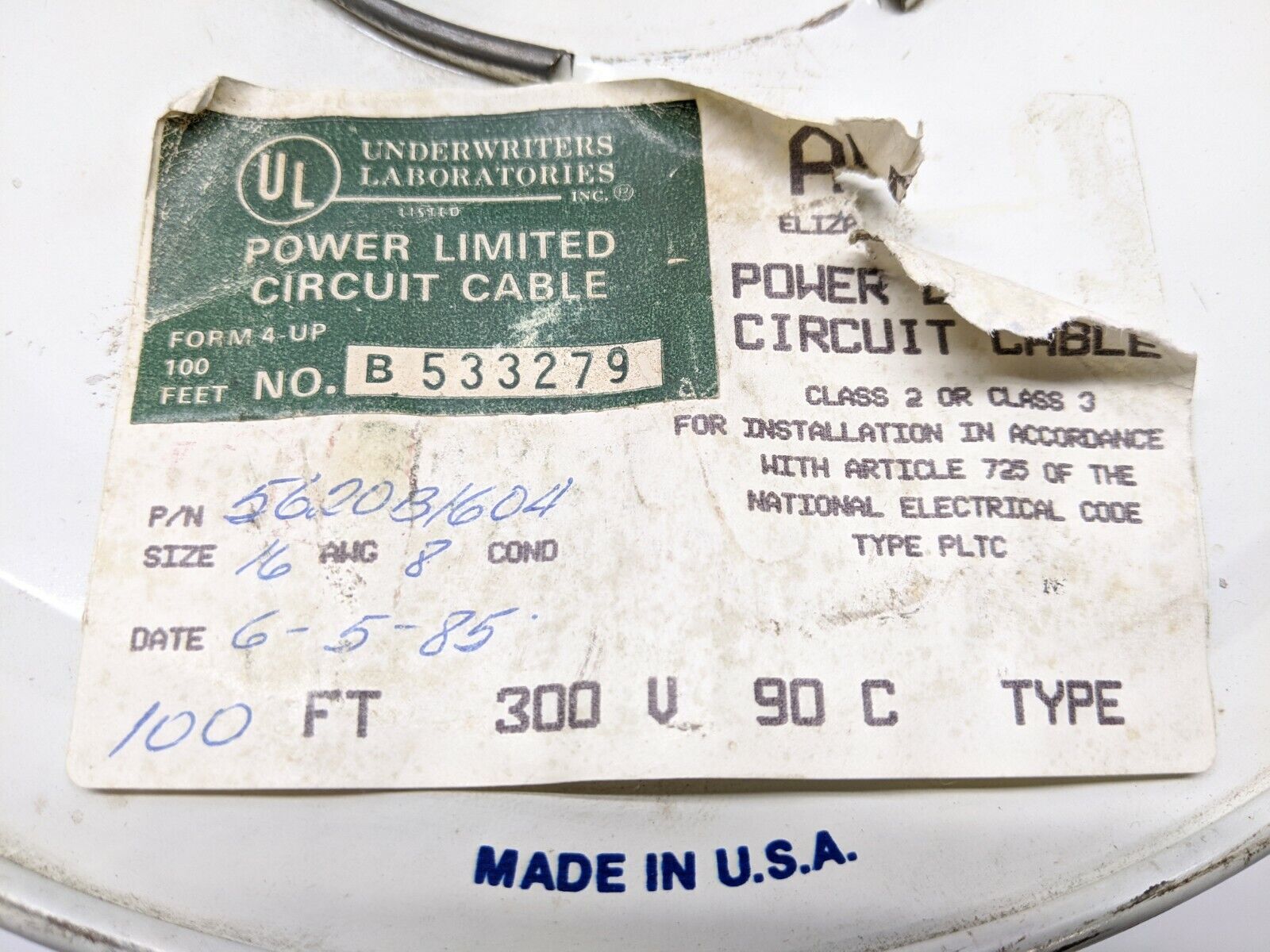 Alpha Wire 5620B 1604 E63656 Power Limited Circuit Cable 16AWG 8 Cond 100' Foot - New – Open box - Maverick Industrial Sales