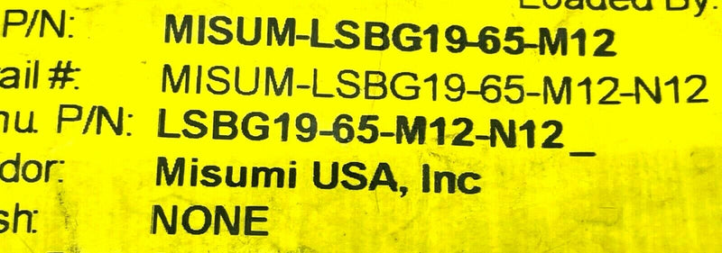 MiSUMi LSBG19-65-M12-N12 Hex Posts One End Threaded One End Tapped - Maverick Industrial Sales