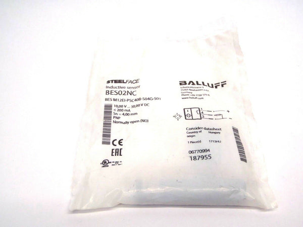 Balluff BES02NC BESM12EI-PSC40B-SO4G-S01 Inductive Sensor 10-30VDC PNP NO - Maverick Industrial Sales