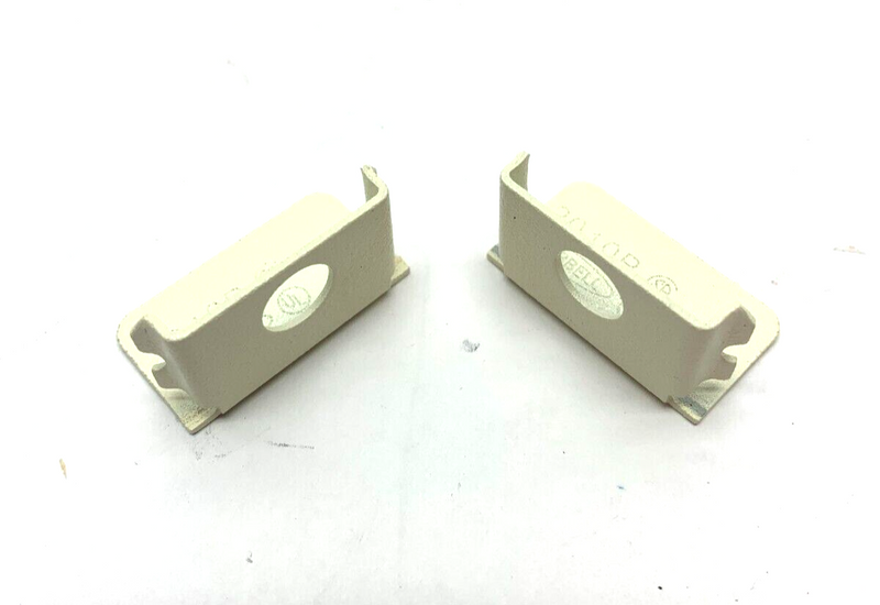 Hubbell 2010B Raceway End Cap/ End Bracket White LOT OF 2 - Maverick Industrial Sales