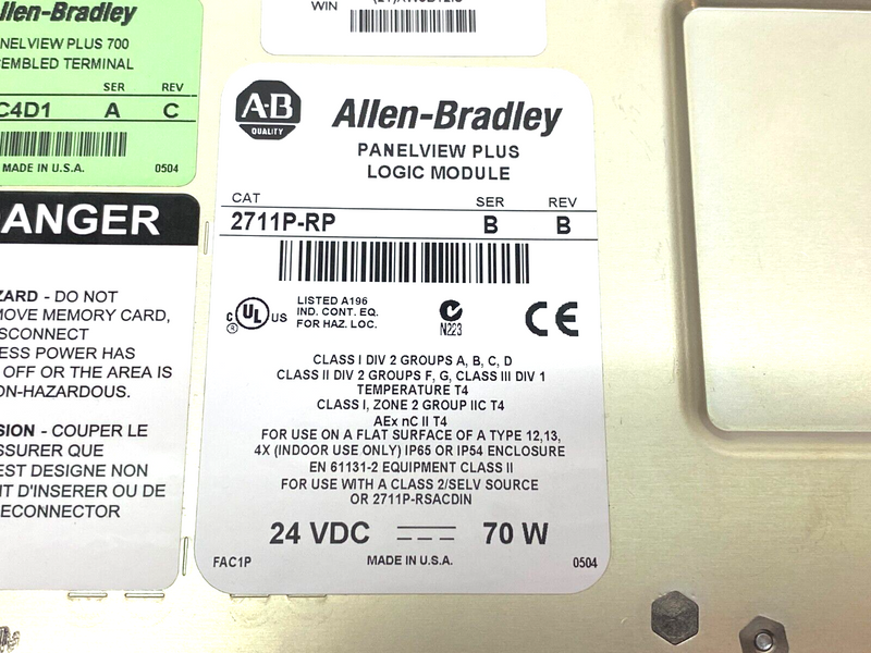 Allen Bradley 2711P-T7C4D1 Ser. A Panelview Plus 700 Touch HMI Interface Rev. C - Maverick Industrial Sales