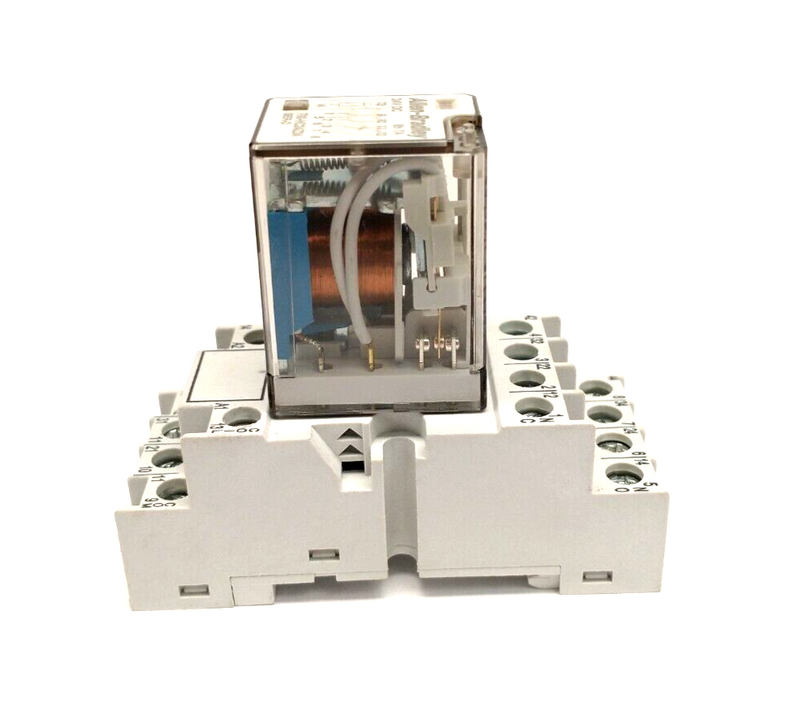 Allen Bradley 700-HC24Z24 Ser. D GP Ice Cube Relay 24VDC & 700-HN103 Ser. C Base - Maverick Industrial Sales