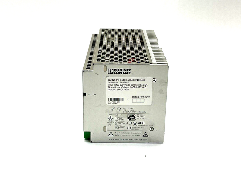 Phoenix Contact QUINT-PS-3X400-500AC/24DC/40 Power Supply Unit 2938646 - Maverick Industrial Sales