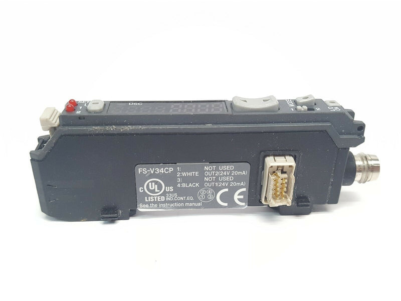 Keyence FS-V34CP Fiber Amplifier, M8 Connector Type, Expansion Unit, PNP - Maverick Industrial Sales