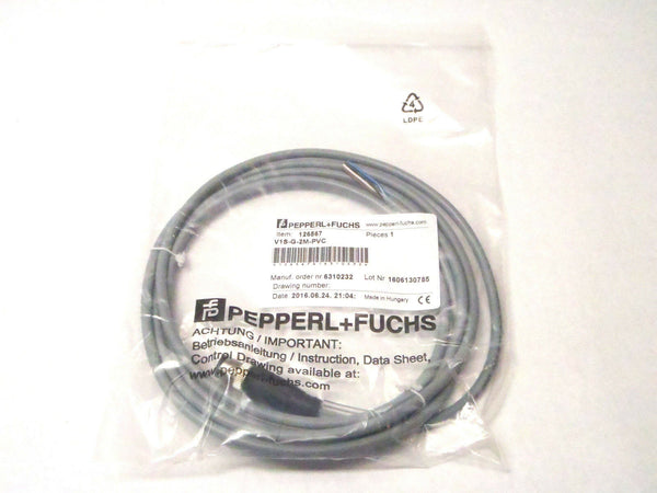 Pepperl+Fuchs V1S-G-2M-PVC Male Cordset Single-Ended M12 Straight A-Coded 126567 - Maverick Industrial Sales