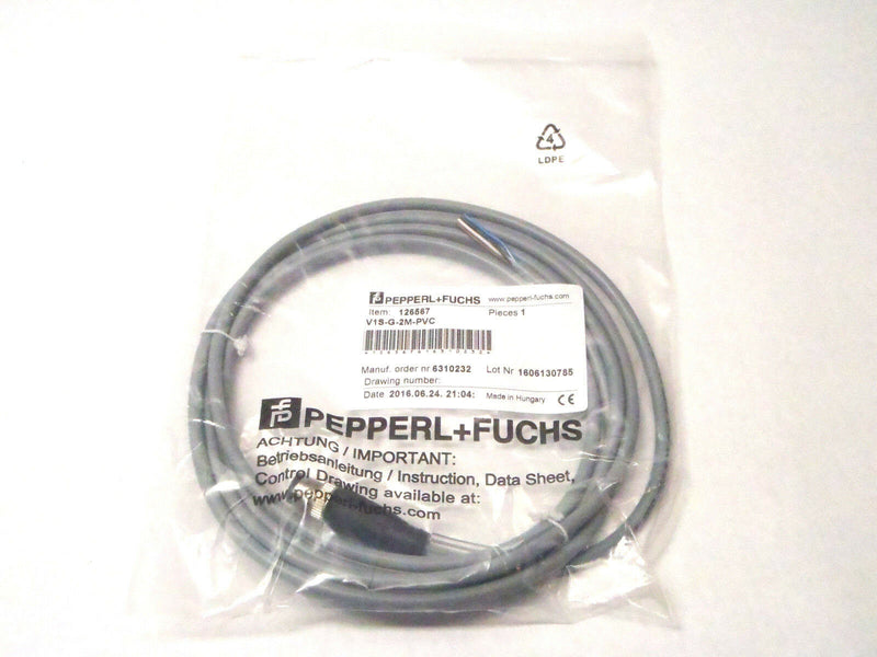 Pepperl+Fuchs V1S-G-2M-PVC Male Cordset Single-Ended M12 Straight A-Coded 126567 - Maverick Industrial Sales